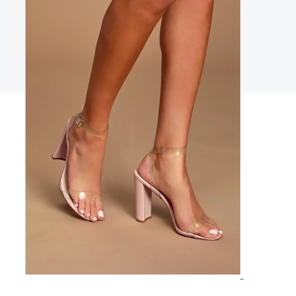 Lulu’s nude heels with clear strap size 8